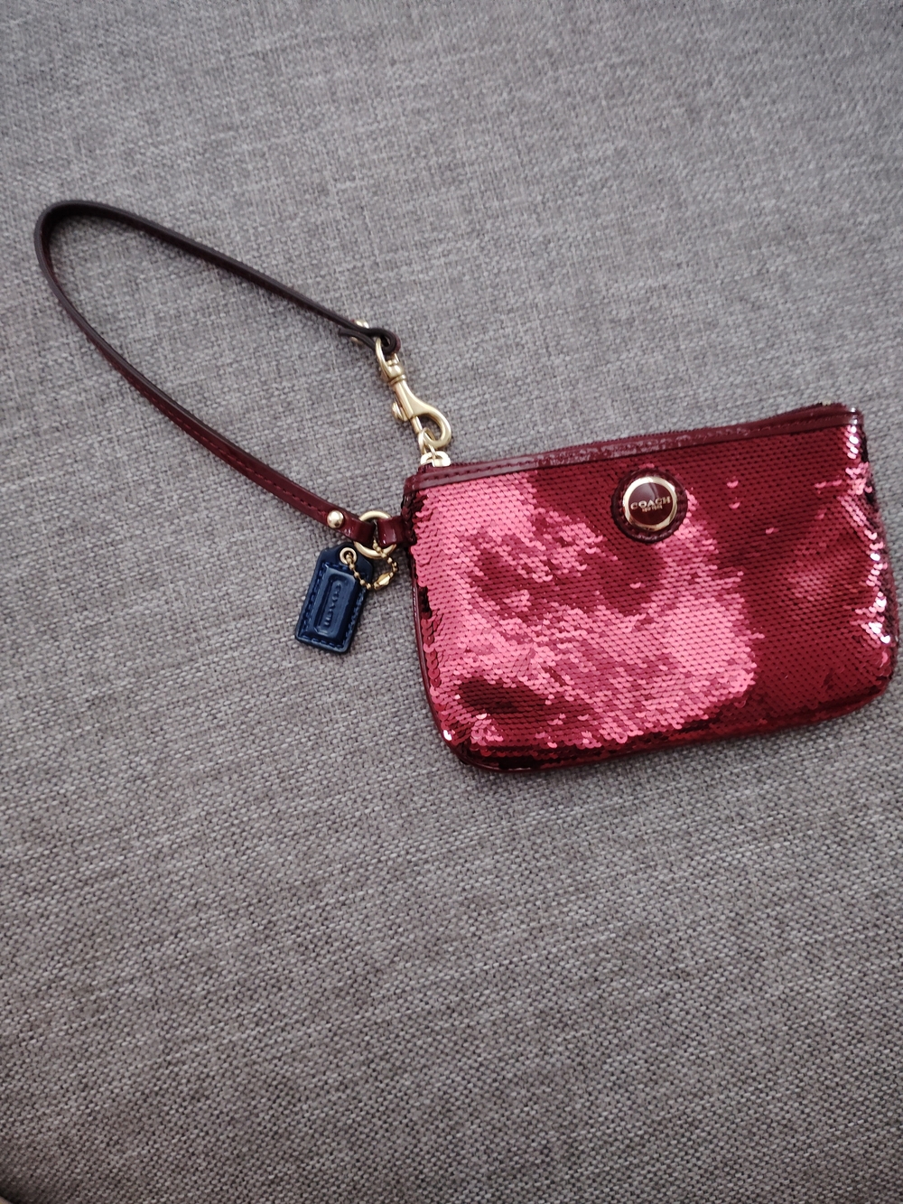 Coach Red Sequin Wristlet